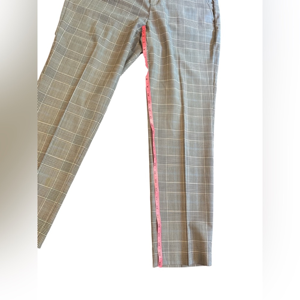 Women’s Banana Republic Ryan Grey, Black & Blue Plaid Flat Front Pants, Size 14 - Picture 4 of 9